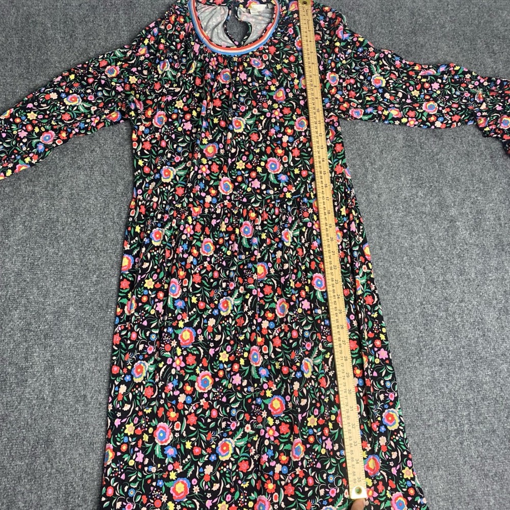 Boden Maxi Dress Womens 8R Black Colorful Floral Cottagecore Boho Dark Romantic - Picture 8 of 8